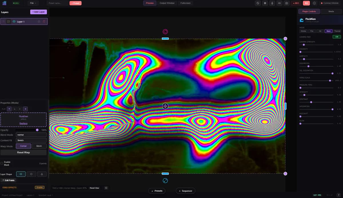 FluidGen plugin in ill Visuals