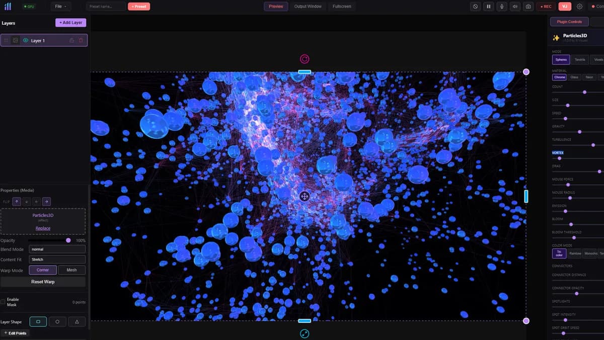 3D Particles plugin in ill Visuals